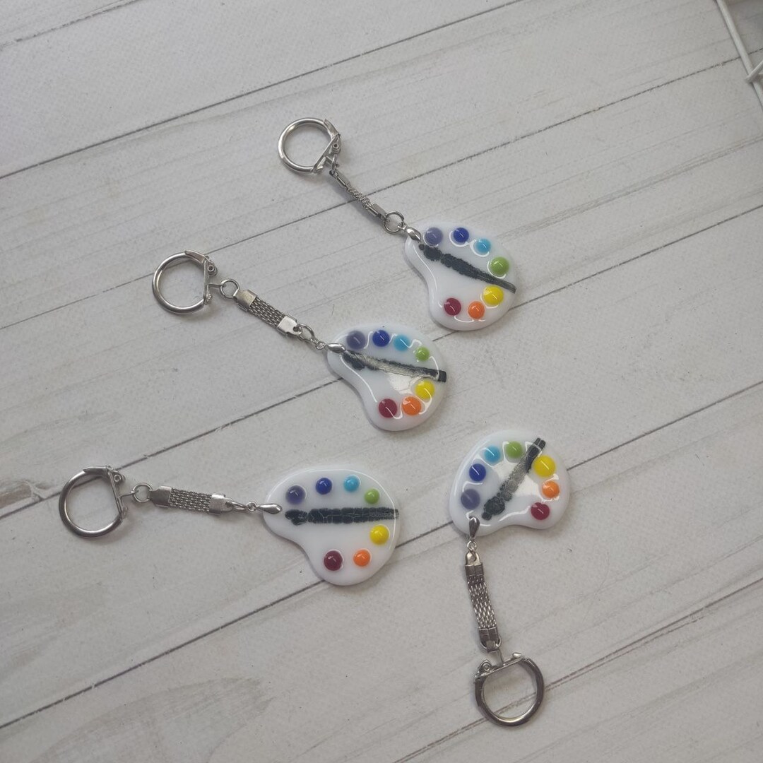 Glass Fusing Palette Keyring Artist Palette Artist Pin Etsy