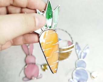 Stained Glass Easter Decor Suncatcher – Handmade Spring Window Hanging Decorations