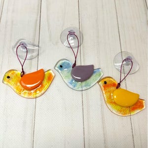 Fusing glass bird,  bird decoration, Bird suncatcher, bird ornament, hanging bird, fused glass home decor, art glass bird