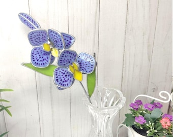 ステンドグラスの蘭の花：胡蝶蘭のインテリア - Etsy 日本