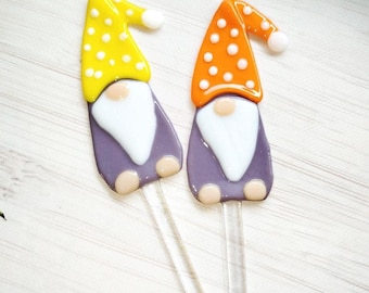 Gnome stake, Garden Fusing Glass decoration, plant pot Suncatcher, fused glass gifts
