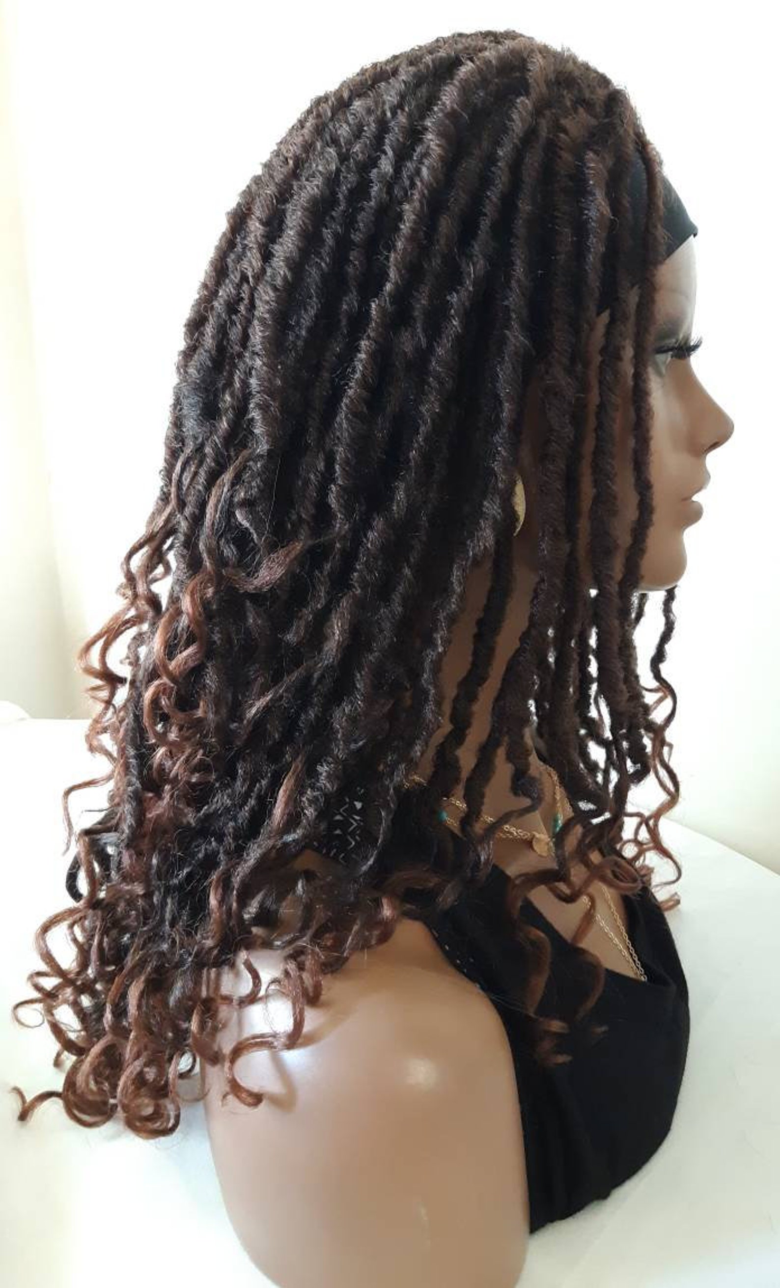 16 Headband Faux Locs Dreadlocks Wig Etsy