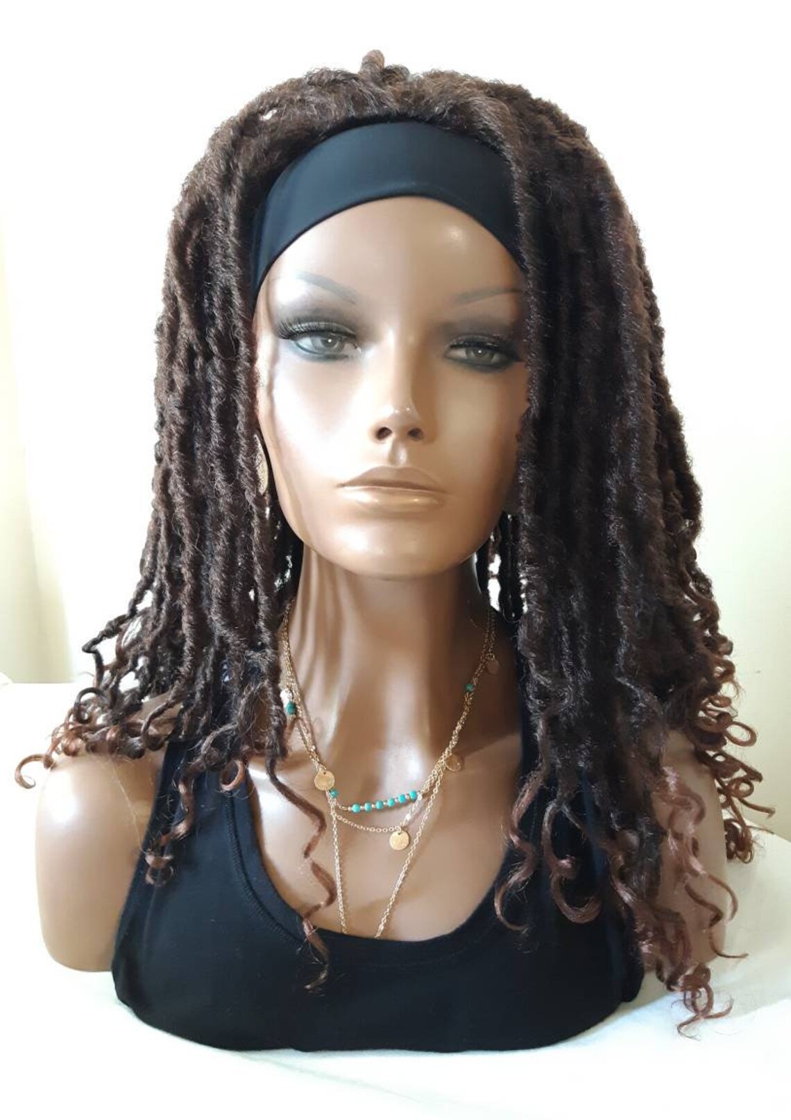 16 Headband Faux Locs Dreadlocks Wig Etsy