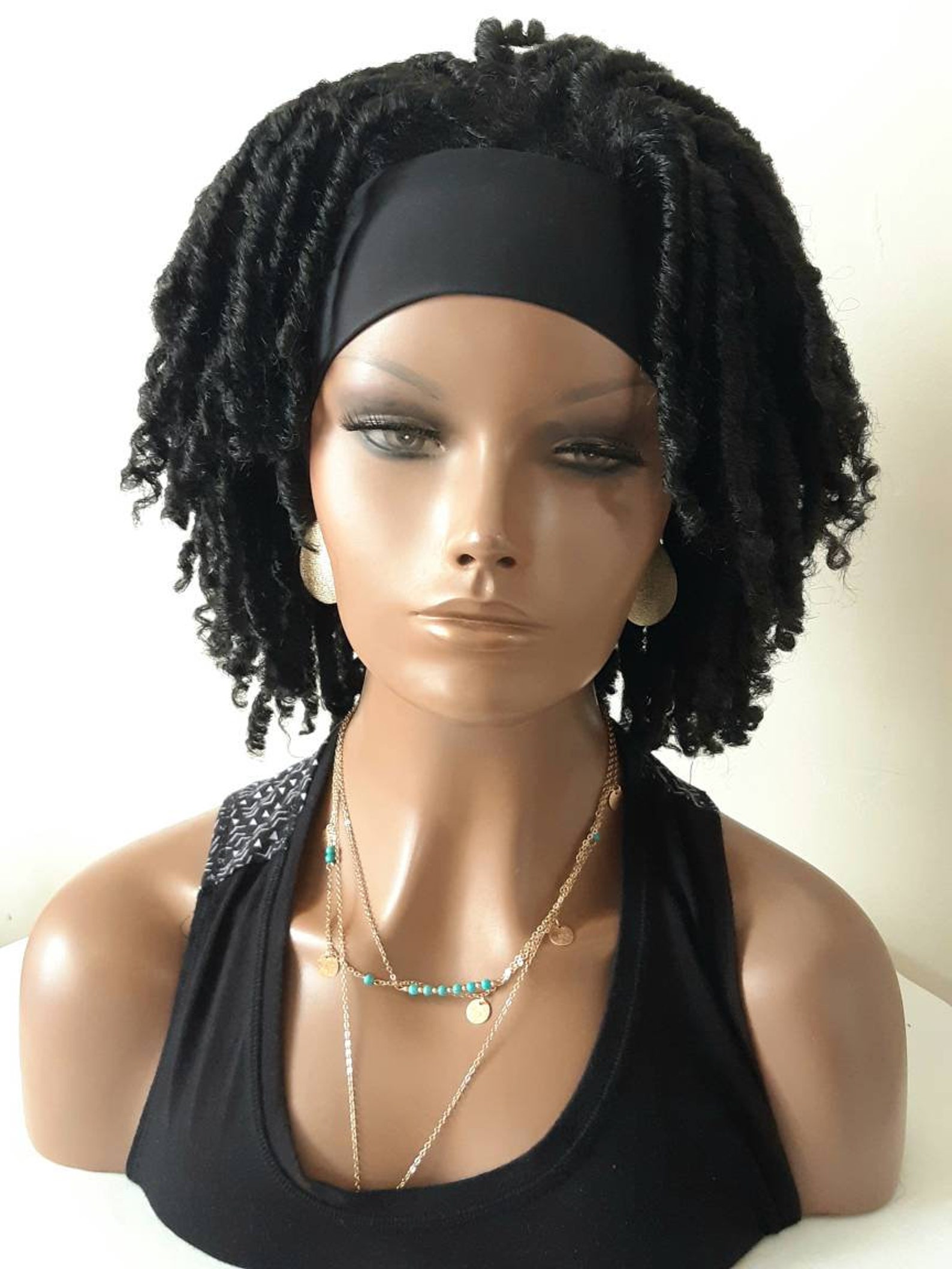 Headband Faux Locs Straw Curls Wig Etsy