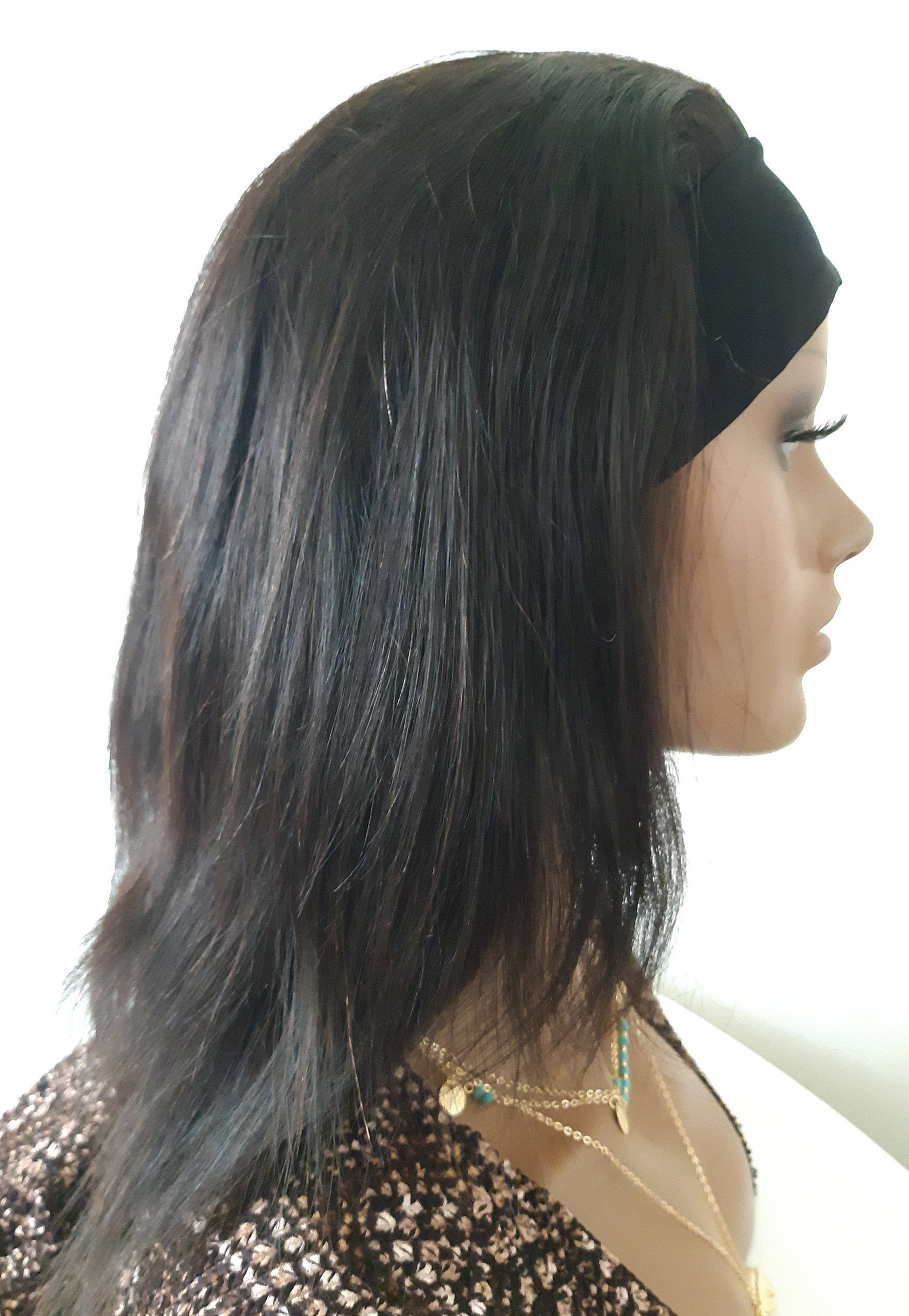 12 Headband Unprocessed Yaki Straight Human Hair Wig Etsy