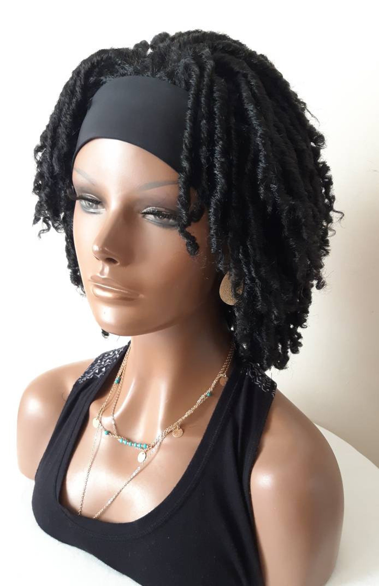 Headband Faux Locs Straw Curls Wig Etsy