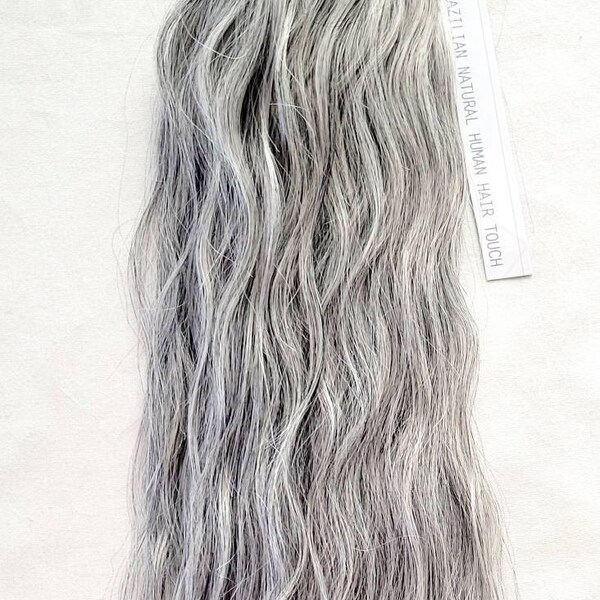 Braiding Hair: Silver Gray Brazilian Malaysian Wave Wet and Wavy Human Hair Blend Bulk Braiding Hair 18" 24"