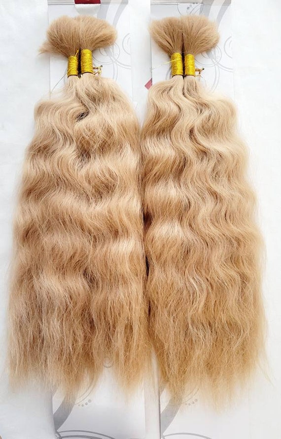 Braiding Hair: 18 Inch Honey Blonde Color 27 Wet and Wavy Human