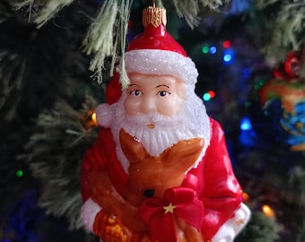 Bellissimo ornamento natalizio, decorazione natalizia in vetro soffiato per albero di Natale, Polonia fatta a mano, unico, famiglia Nantie, vigilia di Natale