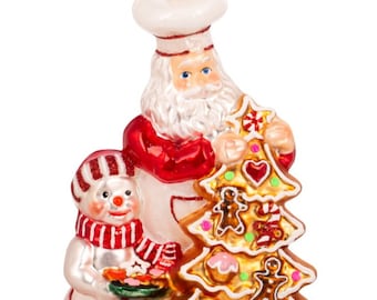 Bellissimo ornamento natalizio, decorazione natalizia in vetro soffiato per albero di Natale, Polonia fatta a mano, unico, famiglia Huras, vigilia di Natale