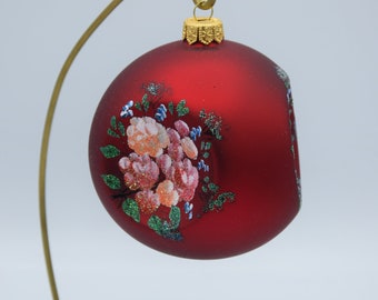 Beautiful Christmas Ornament, Blown, Glass Christmas Decoration For Christmas Tree, Handmade Poland, Unique, , Christmas Eve