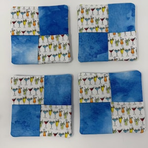 Fabric Coasters; Reversible Coasters; Mug Rug