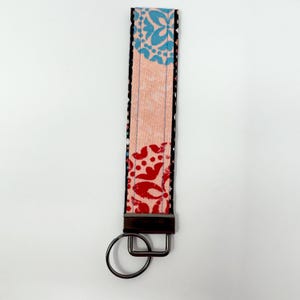 Large Fabric Keychain Wristlet | Handmade Key Fob | Cute Fabric Keychain | Wrist Lanyard Key Holder