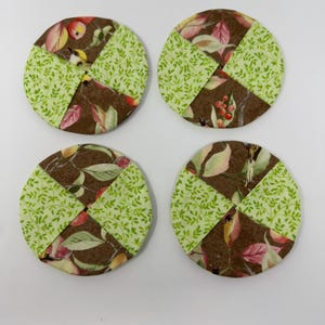 Fabric Coasters; Reversible Coasters; Mug Rug