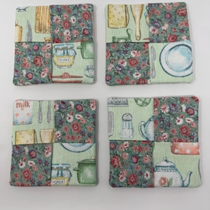Fabric Coasters; Reversible Coasters; Mug Rug