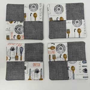Fabric Coasters; Reversible Coasters; Mug Rug
