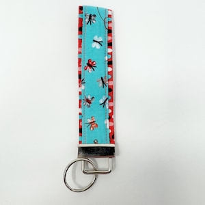 Medium Fabric Keychain Wristlet | Handmade Key Fob | Cute Fabric Keychain | Wrist Lanyard Key Holder