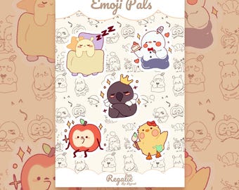 Foglio di adesivi Emoji Pals (per ragazzi)
