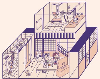 Stampa della nonna Atsume
