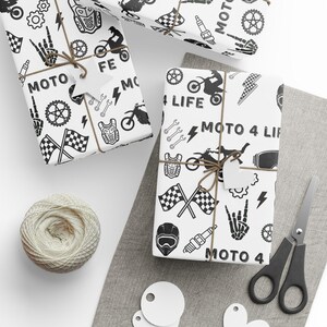 Papel de regalo para Moto 4 Life, papel de regalo para cumpleaños, papel de regalo para motocross, papel de regalo para motos de cross, papel de regalo para motos de cross, motocross imagen 6