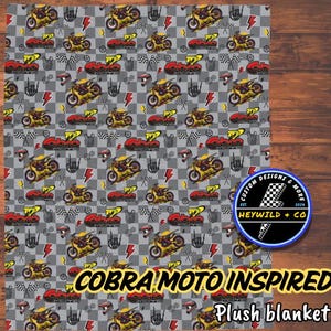 Cobra Dirt Bike Themed Plush Blanket,Dirt Bike Blanket,Motocross Blanket,Custom Dirt Bike Blanket,Blanket for kids,Dirt Bike Bedroom