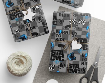 Stacyc Inspired Gift Wrap, Electric Bike,Custom Wrapping Paper, Motocross Wrapping Paper, Dirt Bike Gift Wrap, Stacyc, Motocross Gift