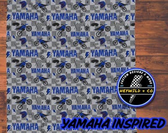 Yamaha Dirt Bike Themed Plush Blanket,Dirt Bike Blanket,Motocross Blanket,Custom Dirt Bike Blanket,Blanket for kids,Dirt Bike Bedroom