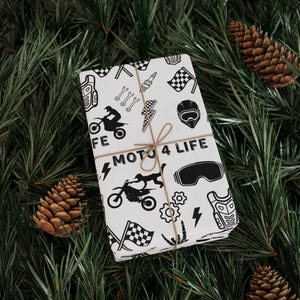 Papel de regalo para Moto 4 Life, papel de regalo para cumpleaños, papel de regalo para motocross, papel de regalo para motos de cross, papel de regalo para motos de cross, motocross imagen 8