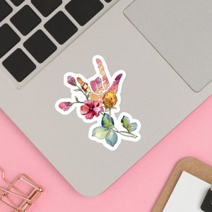 ILY floral| Vinyl Sticker ASL