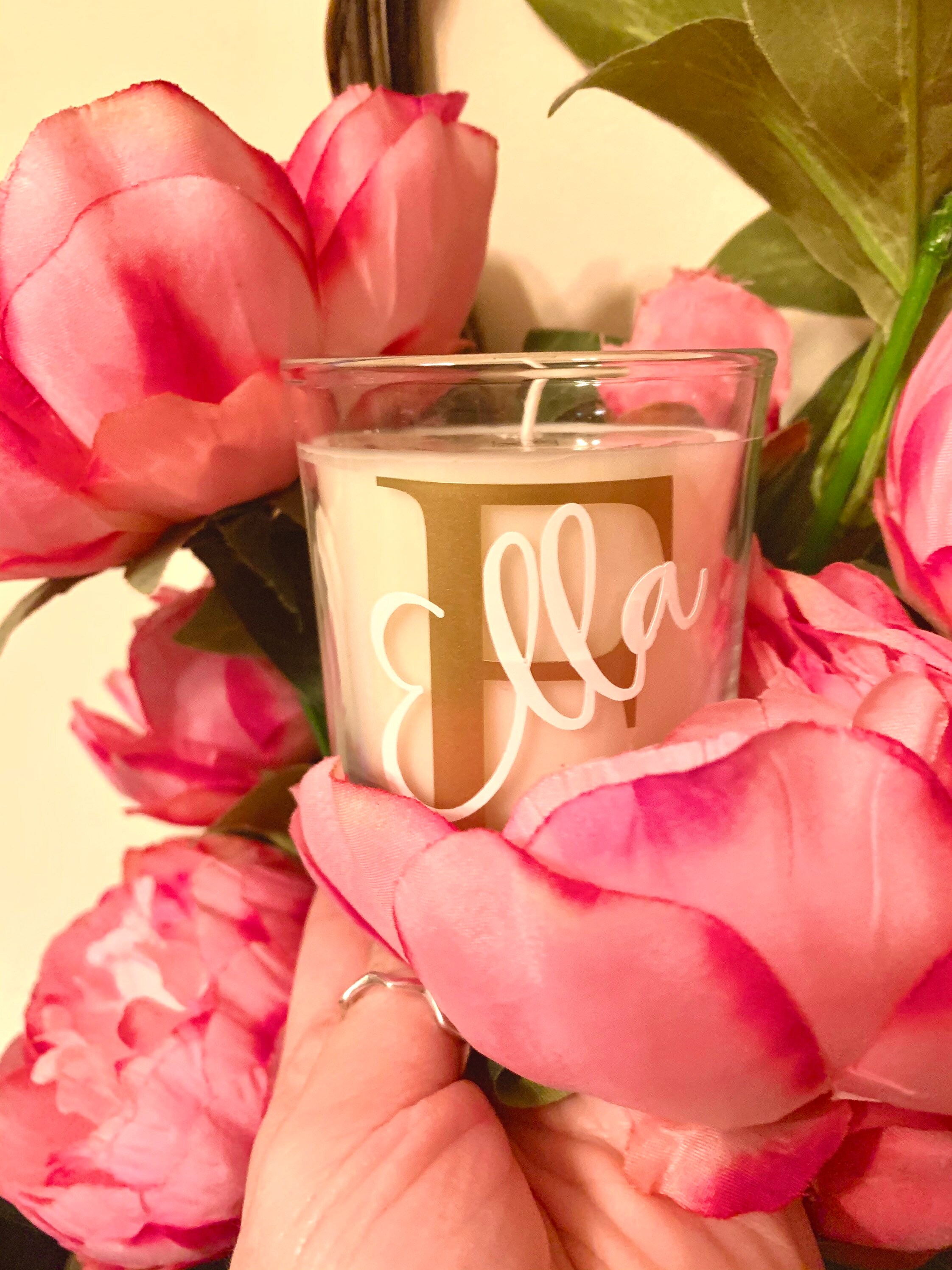 Personalised name initial candles gift for her custom Etsy