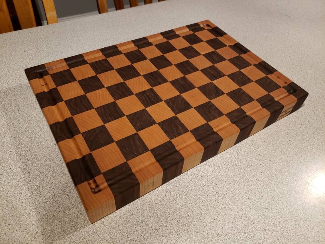 Checkerboard EndGrain Cutting Board Walnut & Maple Etsy