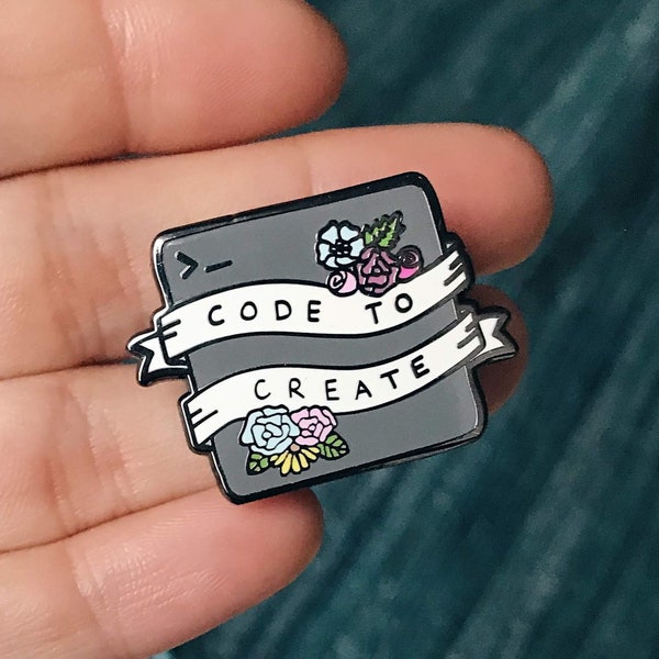 Épinglette en émail « Code To Create » pour programmeur, développeur et ingénieur logiciel