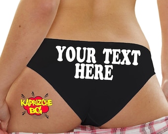 Mutandine personalizzate con le tue parole, slip bikini personalizzati, mutandine maliziose, il tuo testo sul perizoma, lingerie fetish