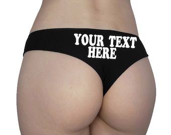 Short booty personnalisé personnalisé avec vos mots, bootyshorts personnalisés personnalisés, culotte coquine, votre texte sur string, lingerie fétiche