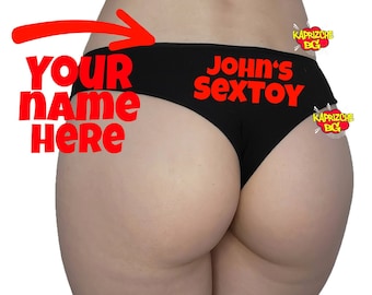 Pantaloncini attillati, mutandine con il tuo nome, mutandine personalizzate con il tuo nome, abbigliamento da sgualdrina hotwife, biancheria intima fetish, San Valentino