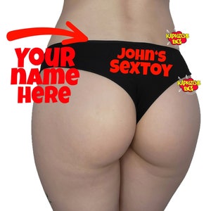 Naughty Booty Shorts, Your Fucktoy Panties, Custom Panties Personalized With Your Name, Hotwife Slutwear, Fetish Underwear, Valentines Day