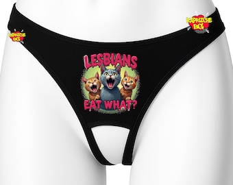 Lesbians Eat What Funny Thong, Lesbian Thong, Pride Underwear