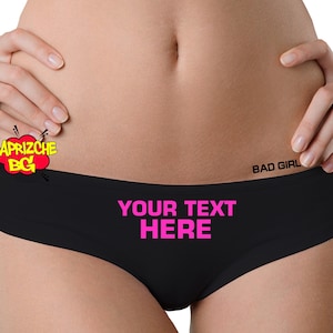 Custom Text On Panties Personalized Sexy Funny Submissive Booty Panties Customized Womens Underwear