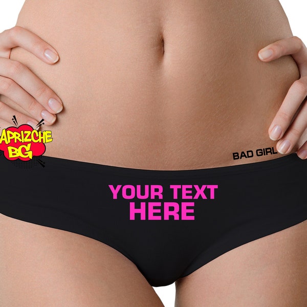 Custom Text On Panties Personalized Sexy Funny Submissive Booty Panties Customized Womens Underwear