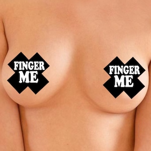 Finger ME, Nipple Pasties , Nipple Stickers, Adhesive Pasties, Nipple Covers Breast, Cross Cover Pasties, Naughty Lingerie