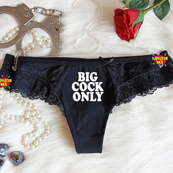 Big Cock Only,QOS Lace Panties,DDLG,Cuckold Lingerie,Lace Boyshort,Fetish Underwear, Naughty Gift Hotwife, Kinky Slutty Panties,Sexy Lace