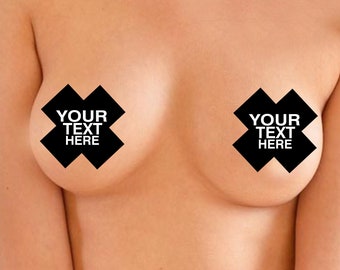 Custom Nipple Stickers, Adhesive Pasties, Cross Form, Nipple Covers Breast, Cross Cover Pasties, Naughty Lingerie, Rave Festival Nipple