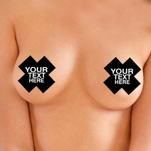 Custom Nipple Stickers, Adhesive Pasties, Cross Form, Nipple Covers Breast, Cross Cover Pasties, Naughty Lingerie, Rave Festival Nipple
