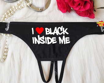 Schwarz in mir Tanga Höschen,QOS Tanga,BBC Höschen,frech Panty,Valentinstag Sexy Geschenk,benutzerdefinierte Höschen,Geschenk für sie,Geschenk für heiße Frau