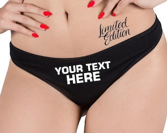 Your Name On Thong,Custom Personalized Thong,Funny Submissive Lingerie,Naughty Panties,Your Name On Panty,Fetish Lingerie,Graphic Thongs