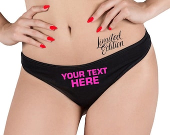 Your Name On Thong,Custom Personalized Thong,Funny Submissive Lingerie,Naughty Panties,Your Name On Panty,Fetish Lingerie,Graphic Thongs