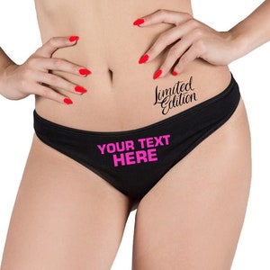 Your Name On Thong,Custom Personalized Thong,Funny Submissive Lingerie,Naughty Panties,Your Name On Panty,Fetish Lingerie,Graphic Thongs