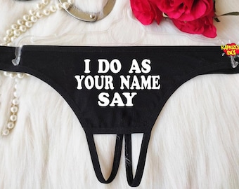 String I Do as you Say, DDLG, culotte ouverte entrejambe, voir à travers l'entrejambe, sous-vêtements sexy fetish, ensemble culotte camisole, voir à travers lanière