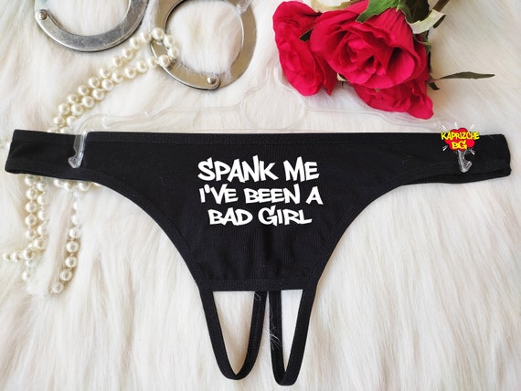 Spank Me Crotchess Thong Panties,black Sexy Thong Panties,g-string,custom  Personalized Thong,custom Panties,rude Thong,spanking Fetish Panty -   New Zealand