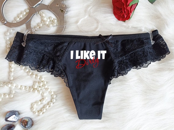 Like It Dirty, Lace Panties, Hotwife Clothing, Lace Boyshort,fetish  Underwear, Naughty Gift for Hotwife,kinky Slutty Panties,graphic Panties -   Sweden